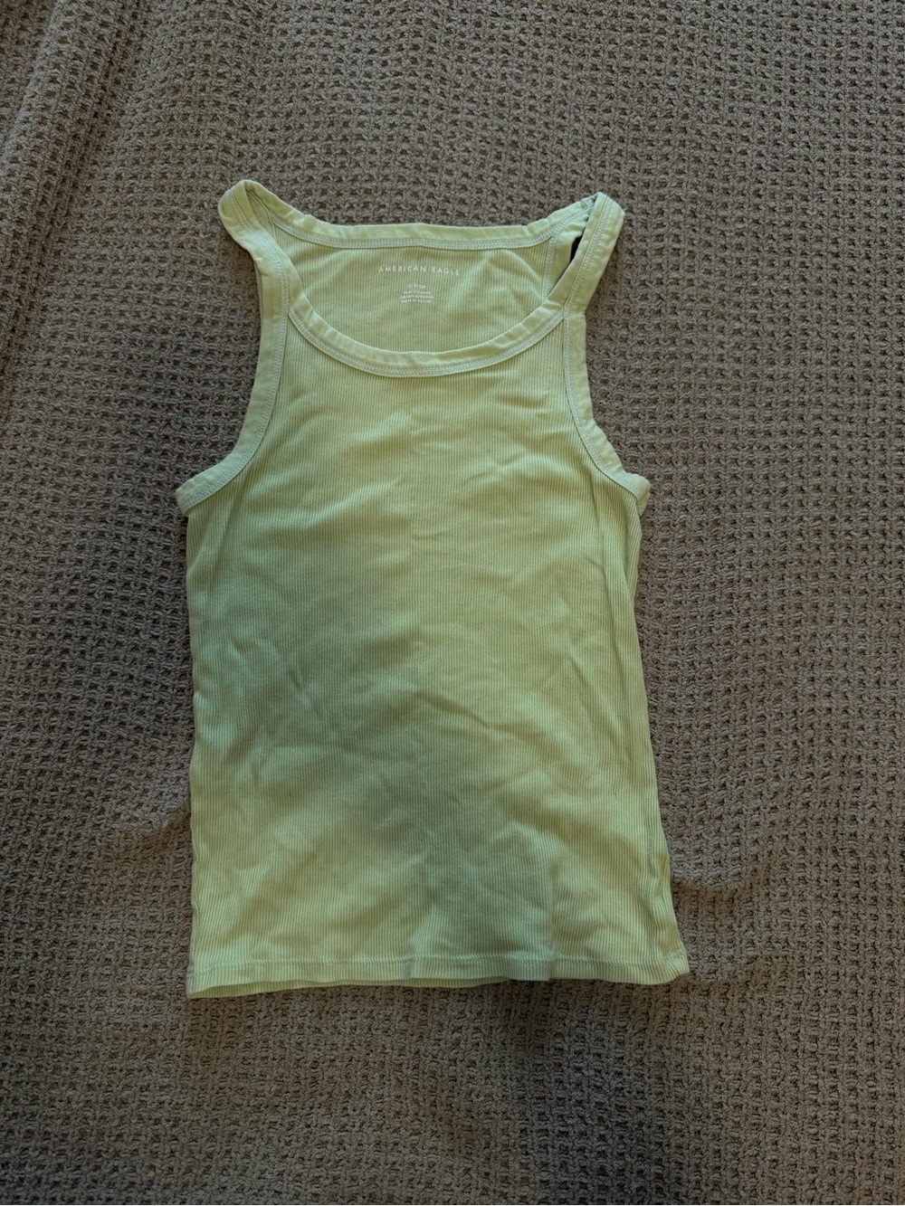 American Eagle Outfitters Light Lime Ribbed Racerback Tank